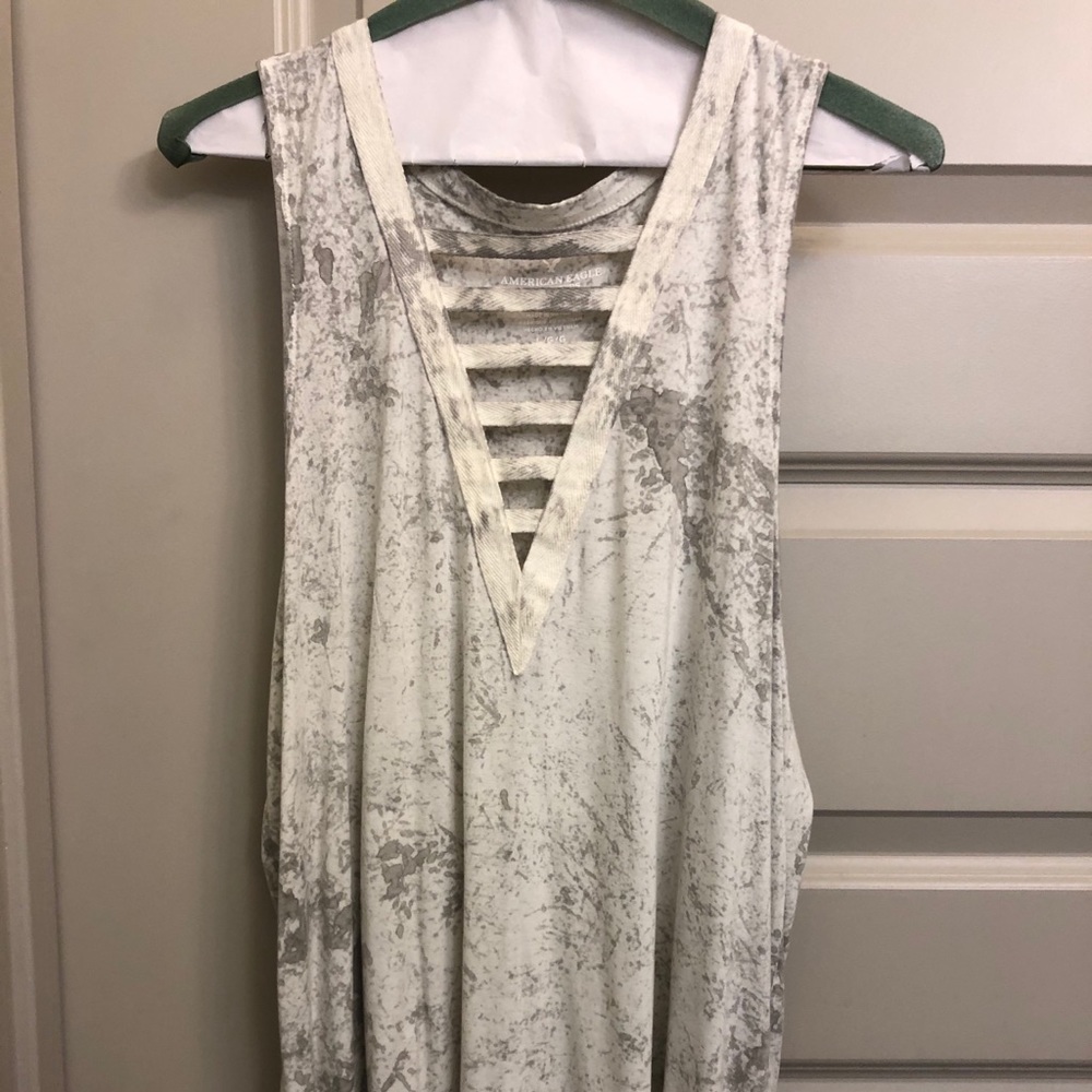 American Eagle Grey/White Top